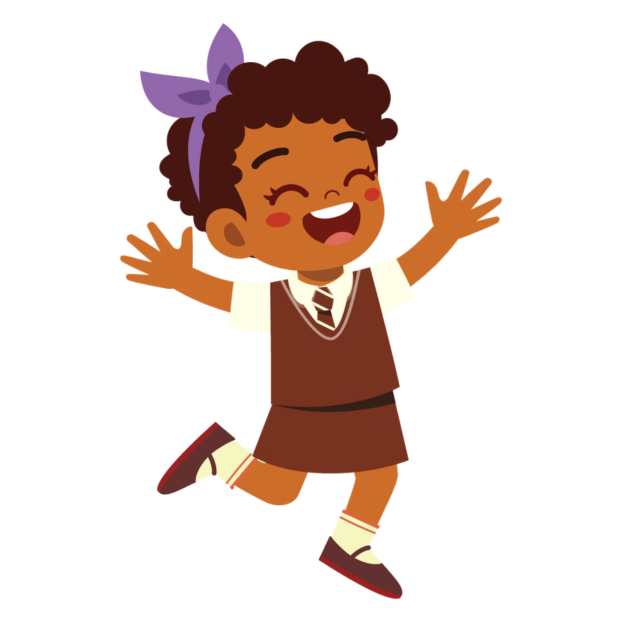 Personagem infantil comemorando